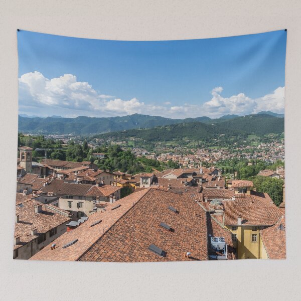 Item preview, Wonderful Bergamo - Terracotta Rooftops and Bergamasque Alps Looking North designed and sold by Georgia Mizuleva.