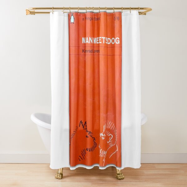 MAN MEETS DOG VINTAGE PENGUIN Shower Curtain
