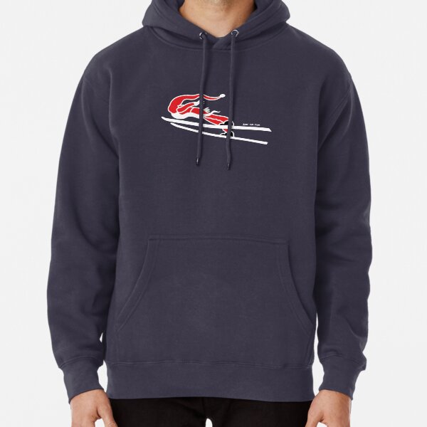 Santa Claus Goes Ski Jumping Pullover Hoodie