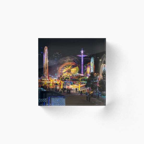 Fairground Attraction (full panoramic image) Acrylic Block