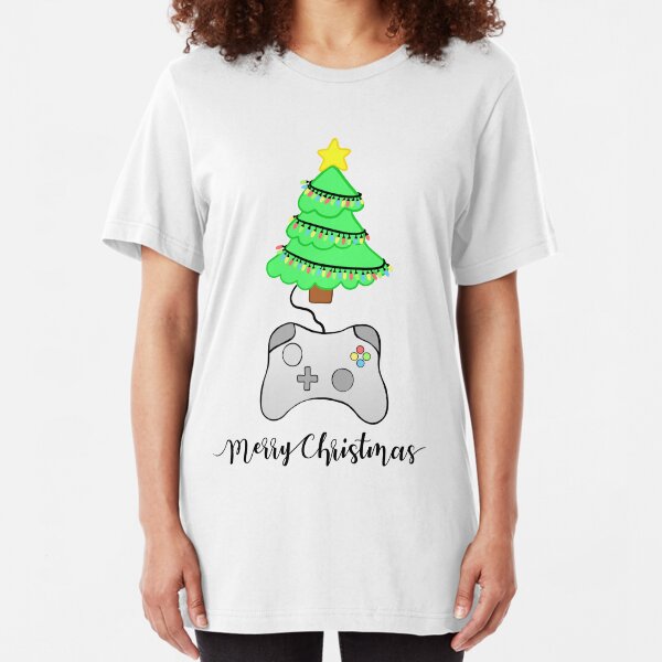 Christmas For Gamer | Christmas Card for Boyfriend Girlfriend | Christmas Gift for Husband Wife Slim Fit T-Shirt