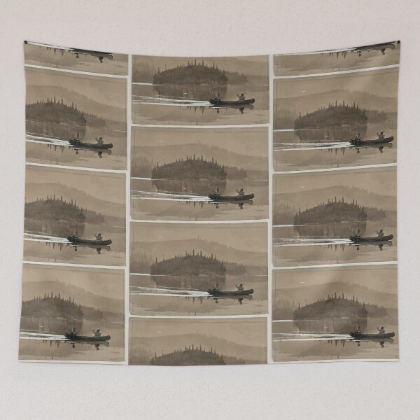 Item preview, Fishermen on a lake designed and sold by Vintage Designs +.