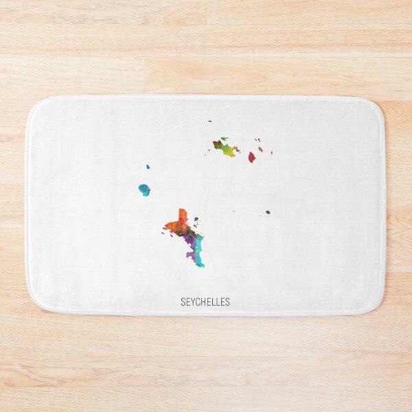 Item preview, Seychelles Watercolor Map designed and sold by ArtPrints.