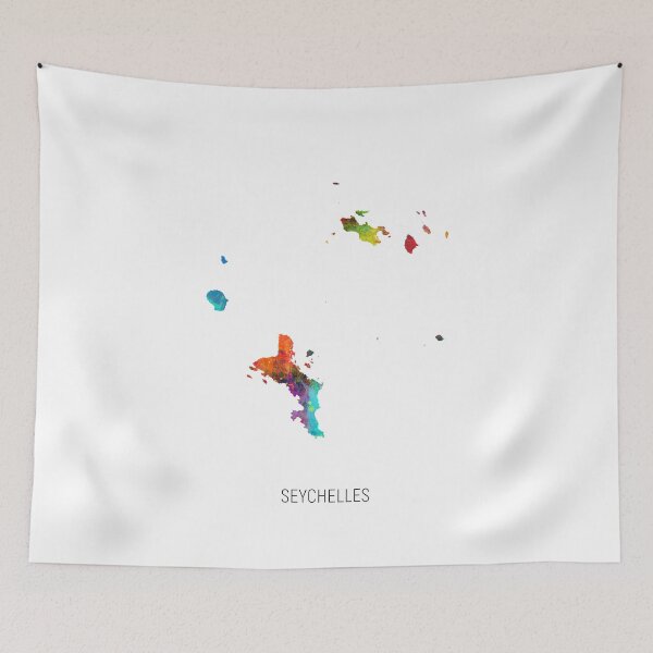 Item preview, Seychelles Watercolor Map designed and sold by ArtPrints.