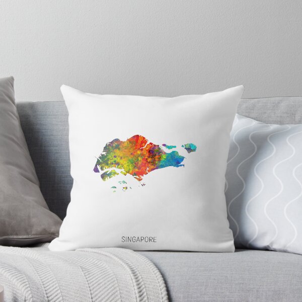 Item preview, Singapore Watercolor Map designed and sold by ArtPrints.