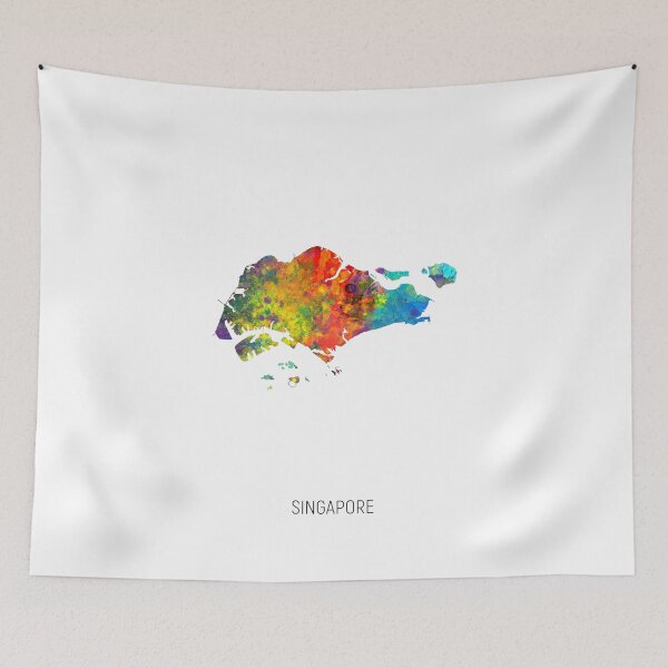 Item preview, Singapore Watercolor Map designed and sold by ArtPrints.