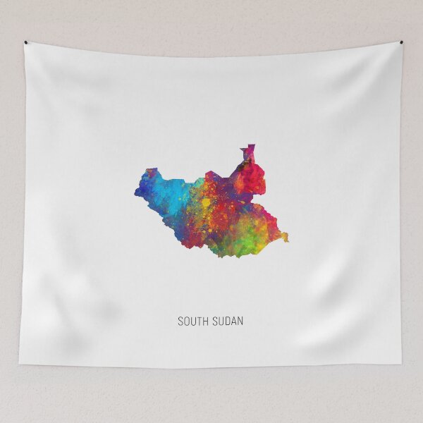 Item preview, South Sudan Watercolor Map designed and sold by ArtPrints.