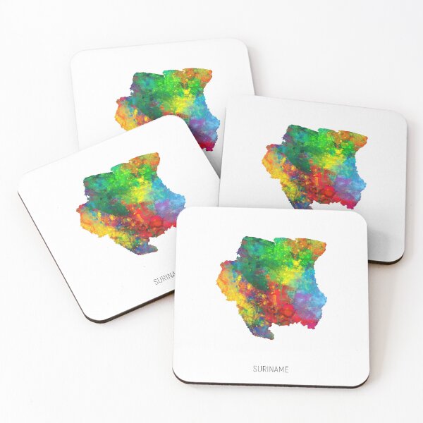 Item preview, Suriname Watercolor Map designed and sold by ArtPrints.
