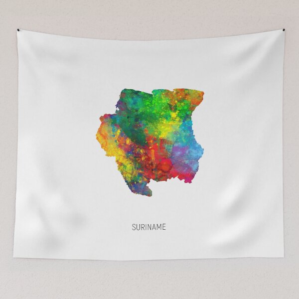 Item preview, Suriname Watercolor Map designed and sold by ArtPrints.