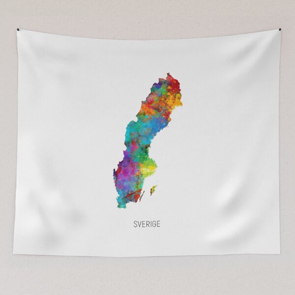 Item preview, Sverige Watercolor Map designed and sold by ArtPrints.