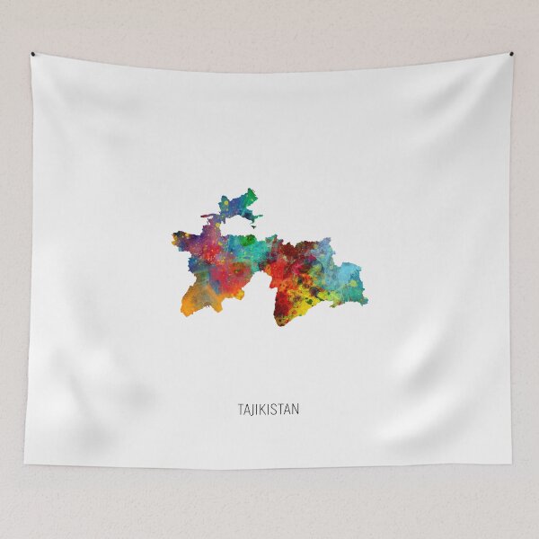 Artikelvorschau, Tajikistan Watercolor Map entworfen und verkauft von ArtPrints.