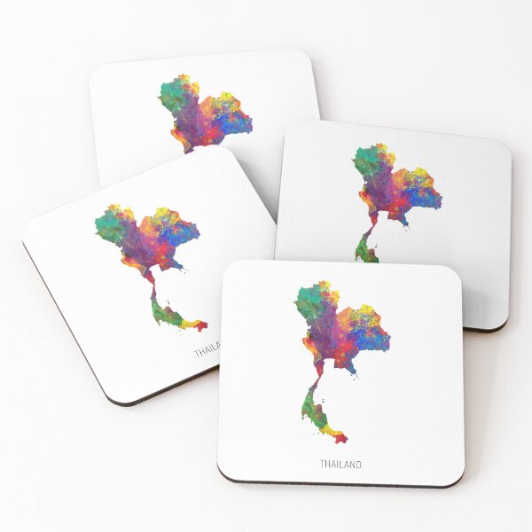 Item preview, Thailand Watercolor Map designed and sold by ArtPrints.