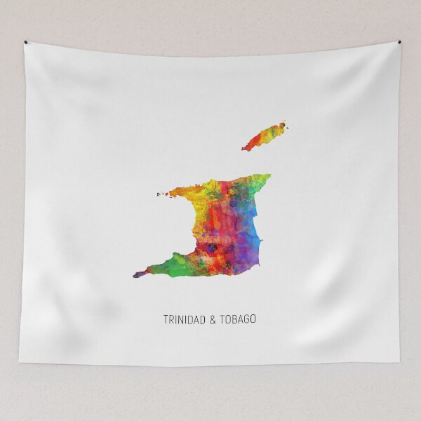 Item preview, Trinidad & Tobago Watercolor Map designed and sold by ArtPrints.