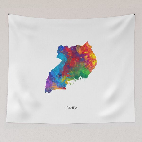 Item preview, Uganda Watercolor Map designed and sold by ArtPrints.