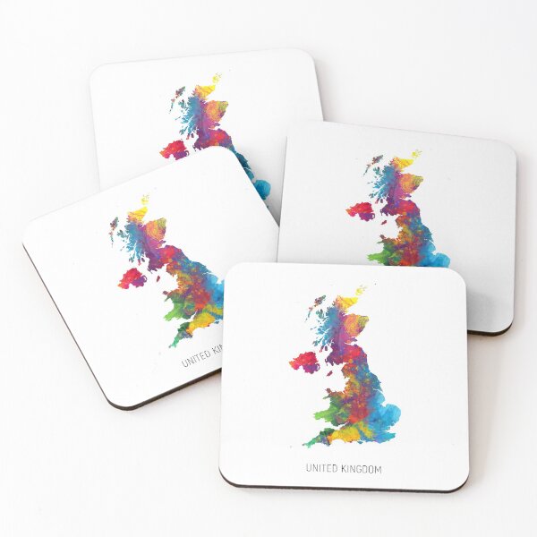 Item preview, United Kingdom Watercolor Map designed and sold by ArtPrints.