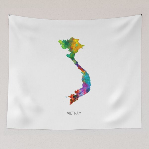 Item preview, Vietnam Watercolor Map designed and sold by ArtPrints.