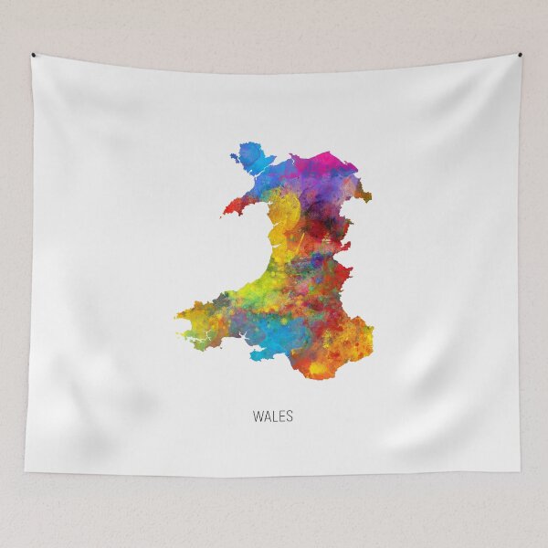 Item preview, Wales Watercolor Map designed and sold by ArtPrints.