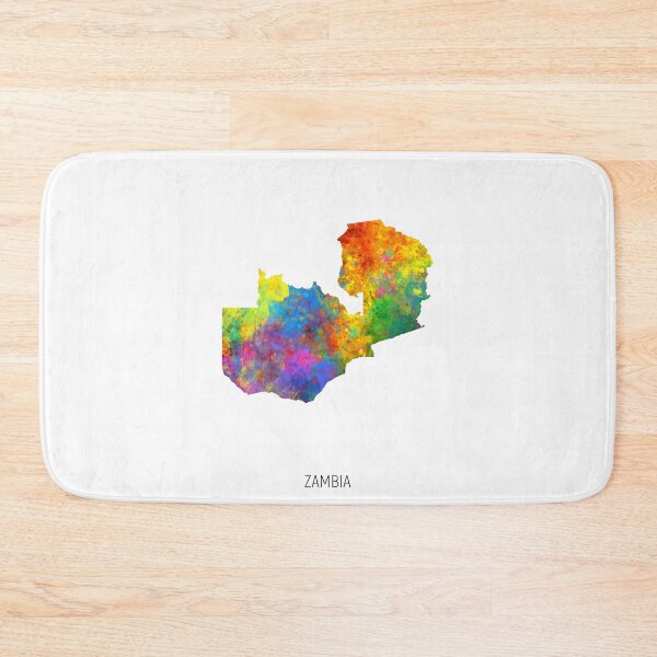 Artikelvorschau, Zambia Watercolor Map entworfen und verkauft von ArtPrints.