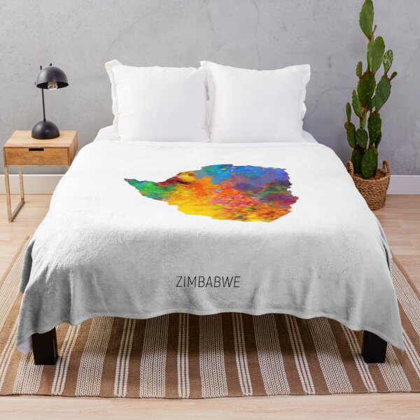 Item preview, Zimbabwe Watercolor Map designed and sold by ArtPrints.