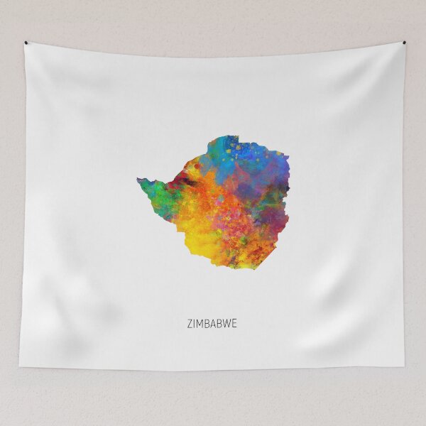 Item preview, Zimbabwe Watercolor Map designed and sold by ArtPrints.