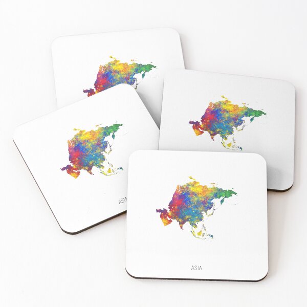 Aperçu de l'œuvre Asia Watercolor Map créée et vendue par ArtPrints.