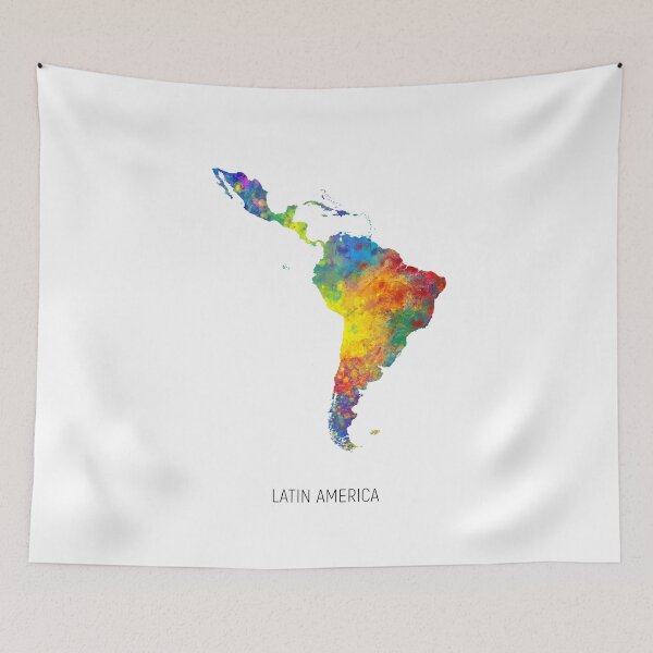 Item preview, Latin America Watercolor Map designed and sold by ArtPrints.