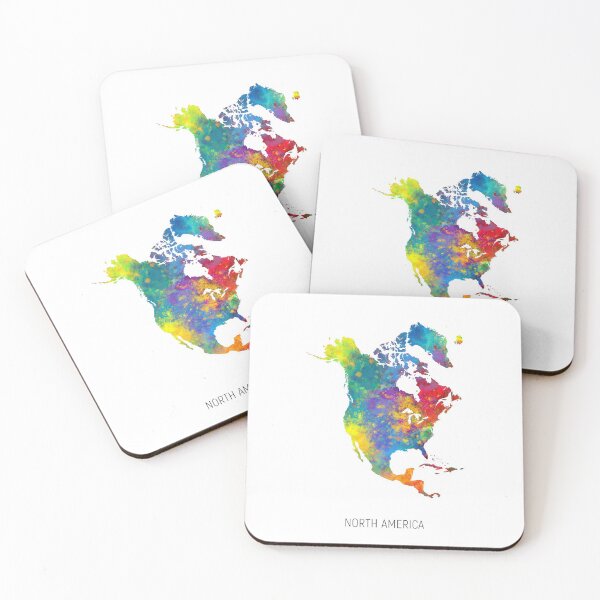 Item preview, North America Watercolor Map designed and sold by ArtPrints.
