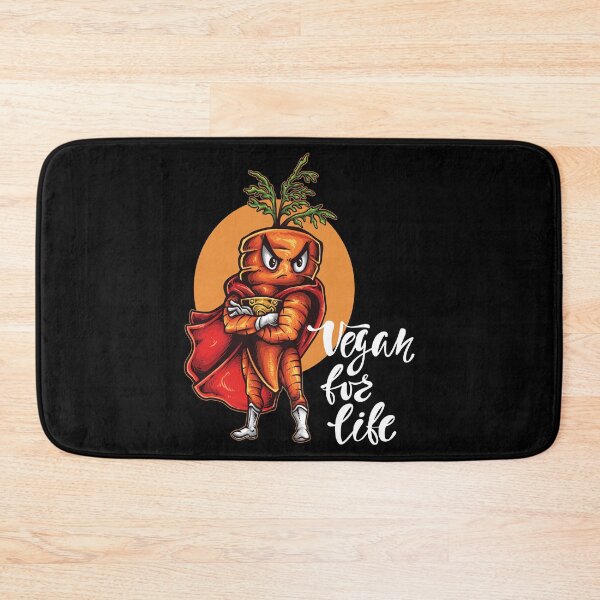 Item preview, Vegan for Life Angry Carrot Foodietoon Vegetable SuperHero Strong Powerlifter Bodybuilder designed and sold by ProjectX23.