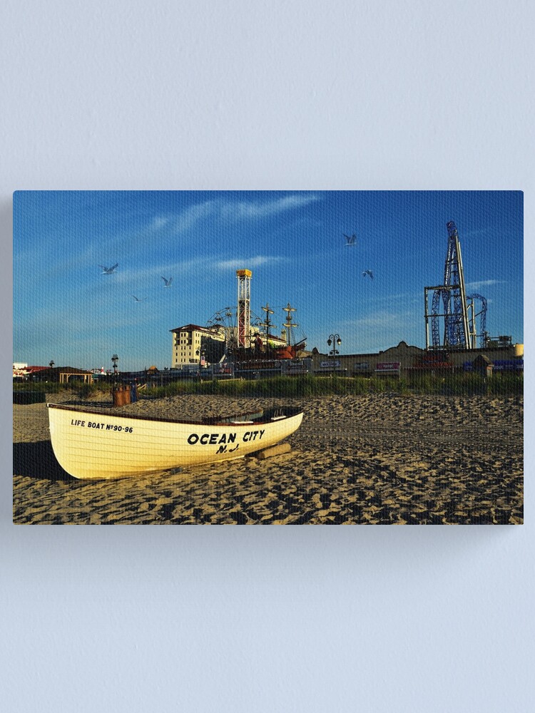 "Lifeguard LIfeboat Ocean City New Jersey" Canvas Print by jimde