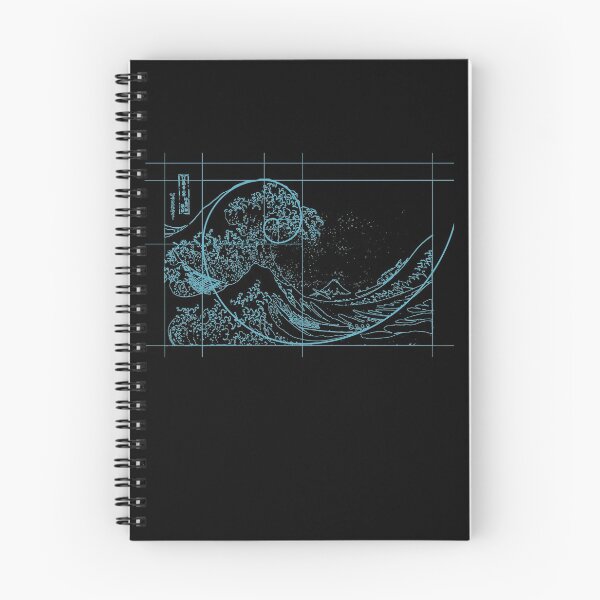 Item preview, Hokusai Meets Fibonacci, Linear, Blue designed and sold by SymbolGrafix.