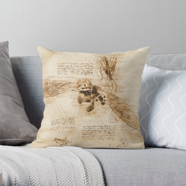 Nightfury -Da Vinci style Throw Pillow
