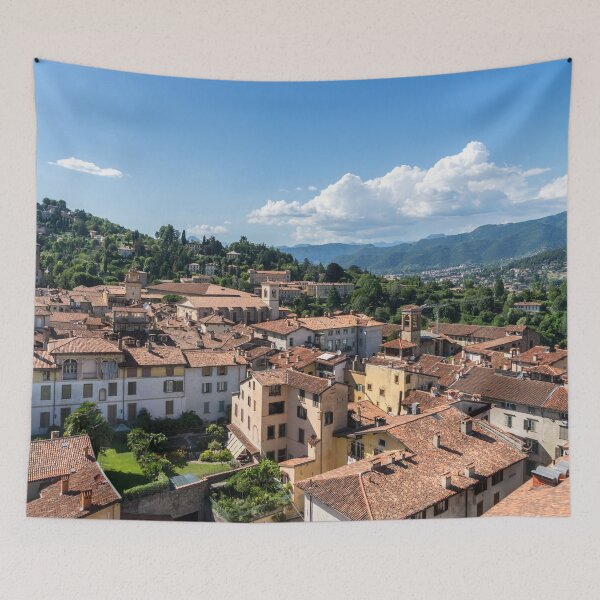 Item preview, Wonderful Bergamo - Terracotta Rooftops and Bergamasque Alps Looking Northwest designed and sold by Georgia Mizuleva.