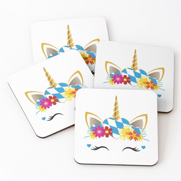 Item preview, Bavarian unicorn face blue and white designed and sold by catsandmore.