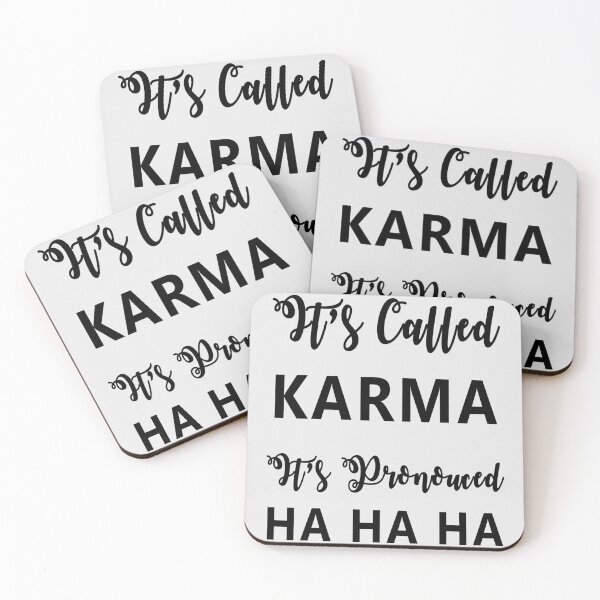 Item preview, It's Called Karma It's Pronounced HAHAHA - Hand Lettered Sarcastic Breakup Karma Gift Ideas  designed and sold by ASClothDesign.