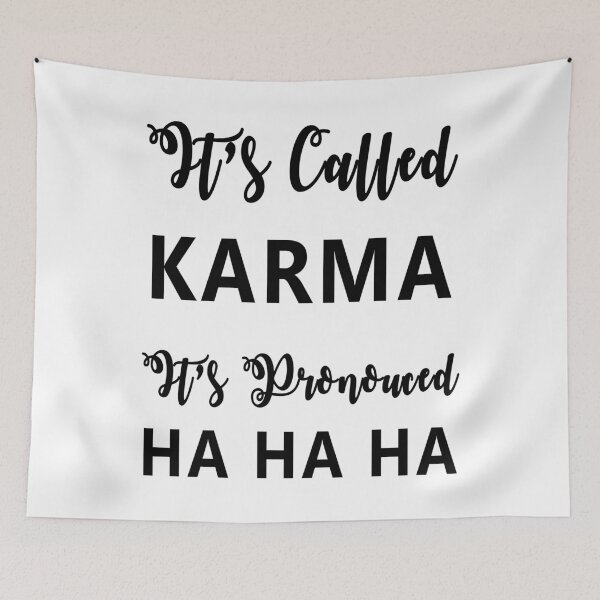Item preview, It's Called Karma It's Pronounced HAHAHA - Hand Lettered Sarcastic Breakup Karma Gift Ideas  designed and sold by ASClothDesign.