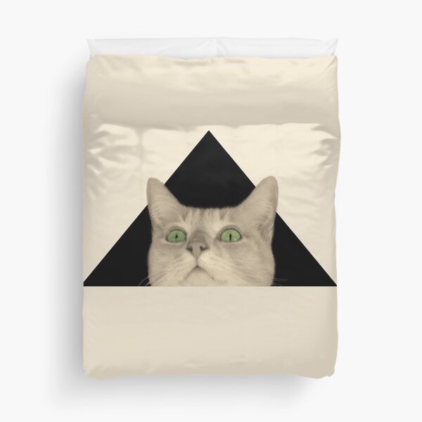 Curious Cat Looking Up Duvet Cover