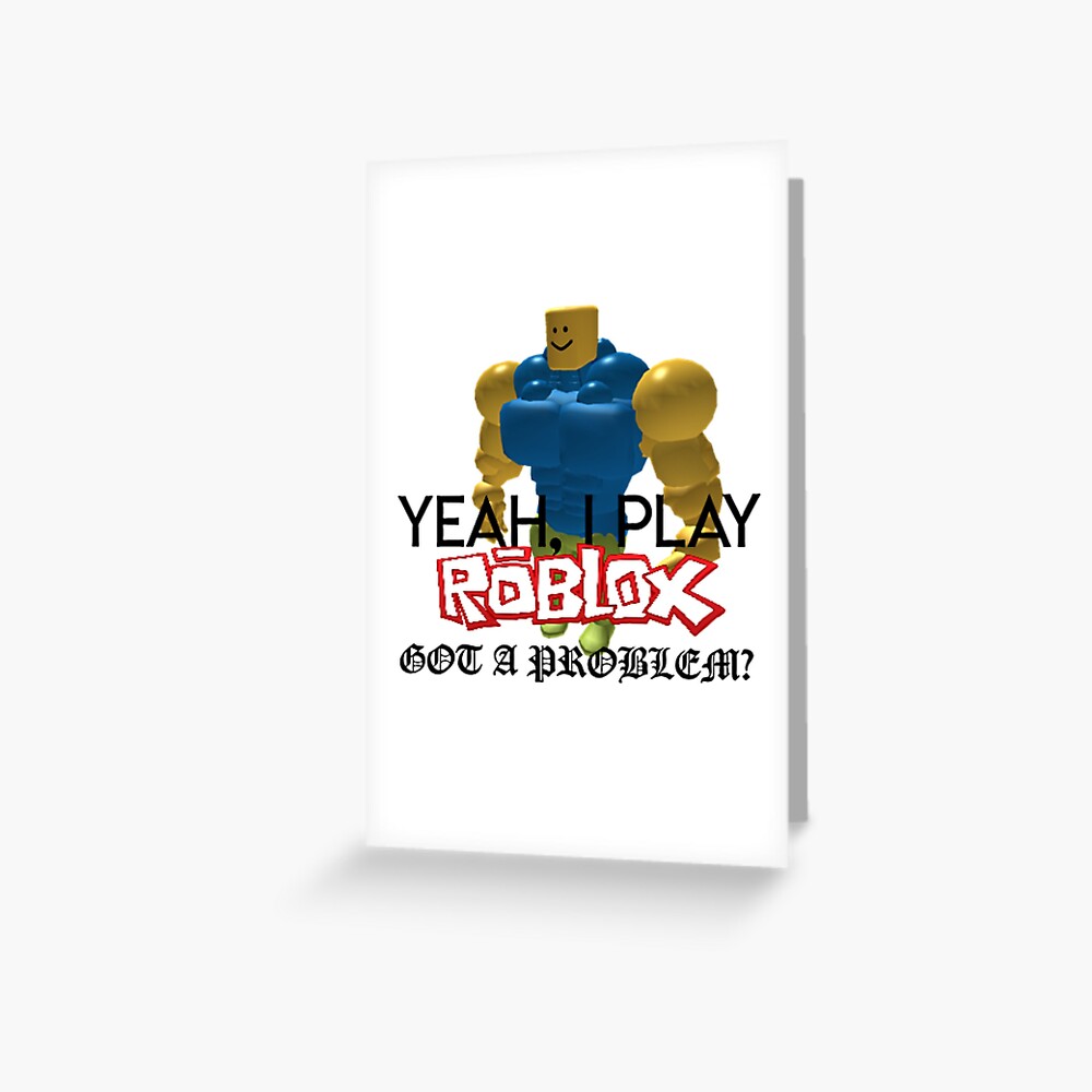 Yeah I Play Roblox Greeting Card By Whitewreath Redbubble - lego iron man roblox