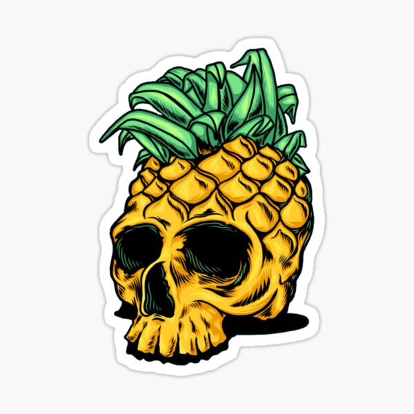 Pineapple Skull Stickers for Sale Redbubble image photo image