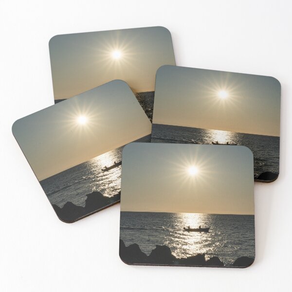 Item preview, Boat silhouette in the sun, Cefalu Italy designed and sold by Meandering Max.
