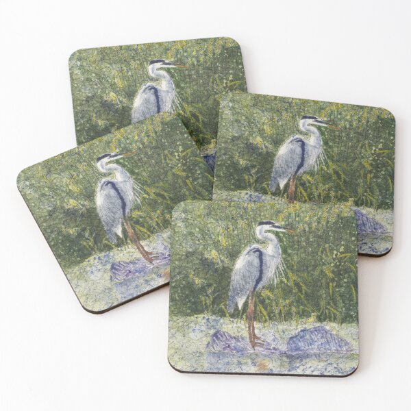 Item preview, Blue Heron Watercolor Batik designed and sold by The Elderberry Blossom.