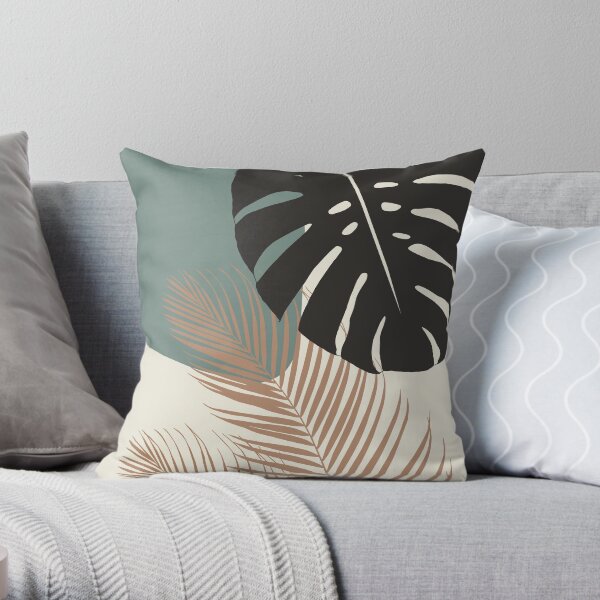 Minimal Monstera Palm Finesse # 1 #tropical #decor #art Coussin