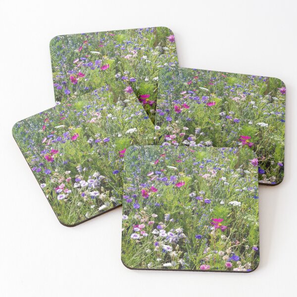 Item preview, Flowers Go Wild in Wimbledon 1 - field of blue, pink, white and green designed and sold by ellenhenry.