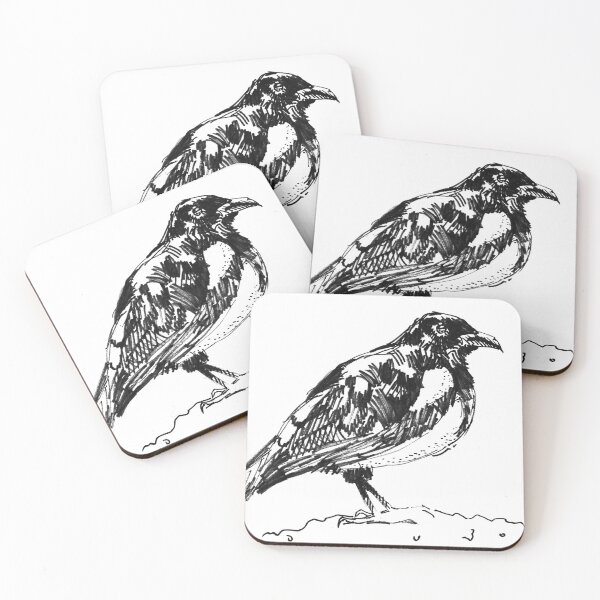 Item preview, Magpie drawing - black and white bird sketch designed and sold by MikeJory.