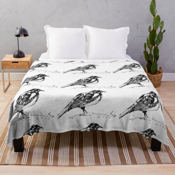 Item preview, Magpie drawing - black and white bird sketch designed and sold by MikeJory.