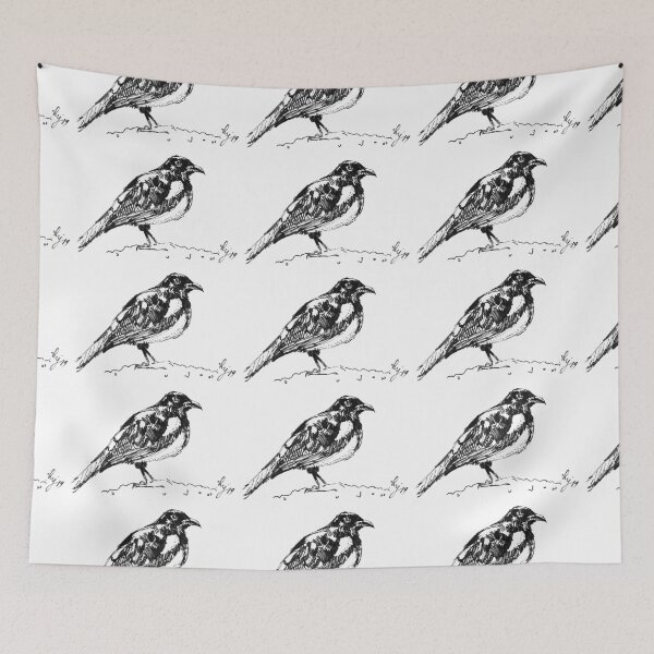 Item preview, Magpie drawing - black and white bird sketch designed and sold by MikeJory.