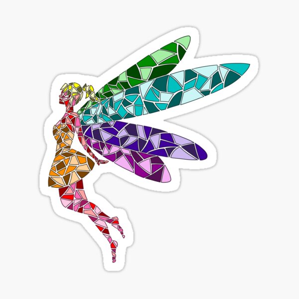 Item preview, Rainbow Stained Glass Mosaic Fairy designed and sold by Felivora.