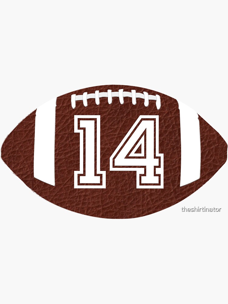 American Football Jersey No 14 Uniform Back Number #14 Sticker by  theshirtinator