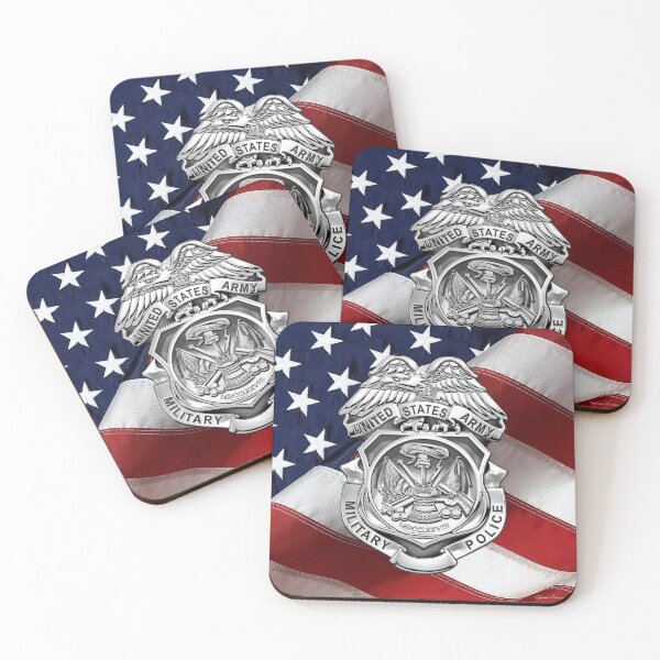 Item preview, U.S. Army Military Police Corps - Army MP Badge over American Flag designed and sold by Serge Averbukh Art Studio.