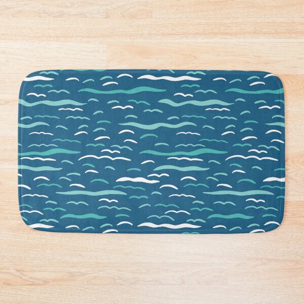 Item preview, Turquoise blue ocean waves seamless vector pattern designed and sold by Limolida.