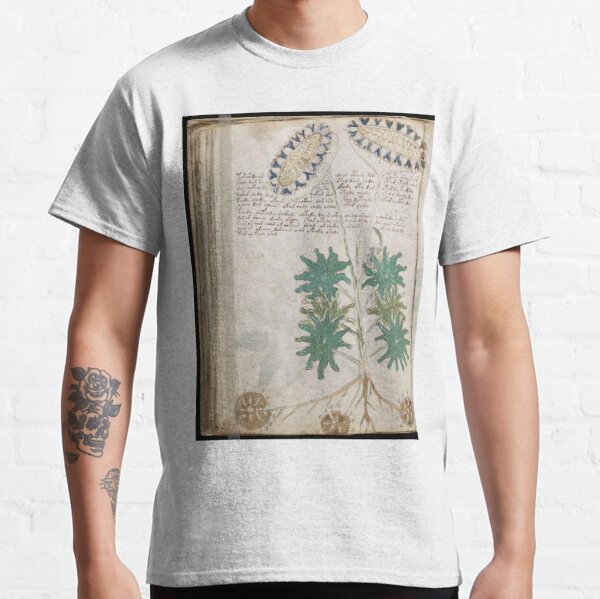 Voynich Manuscript. Illustrated codex hand-written in an unknown writing system Classic T-Shirt